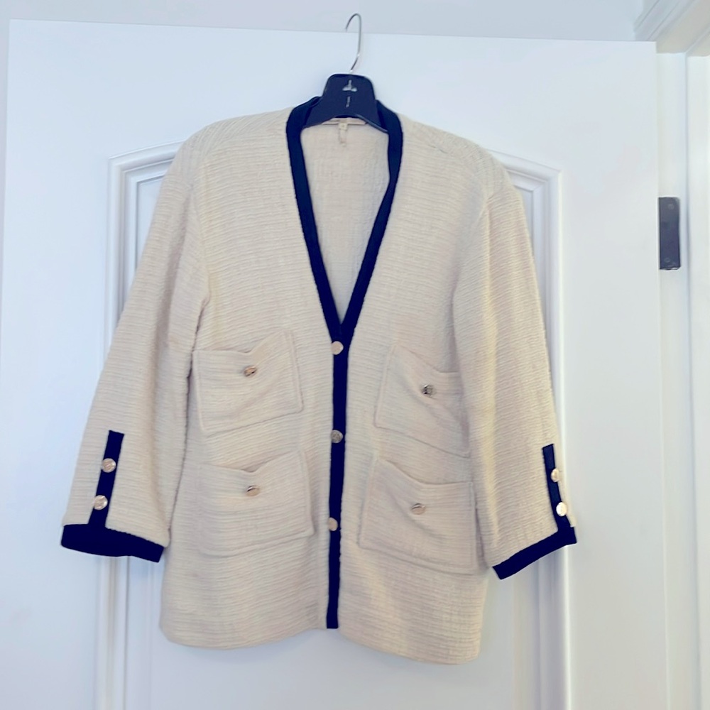 Maje White & Black Cardigan